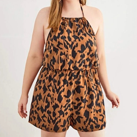 Plus..Allover Print Romper - Picture 1 of 8